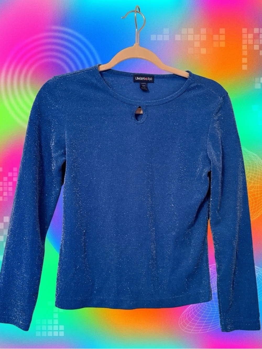 Y2K Limited Too Shimmery Blue Long Sleeve Top